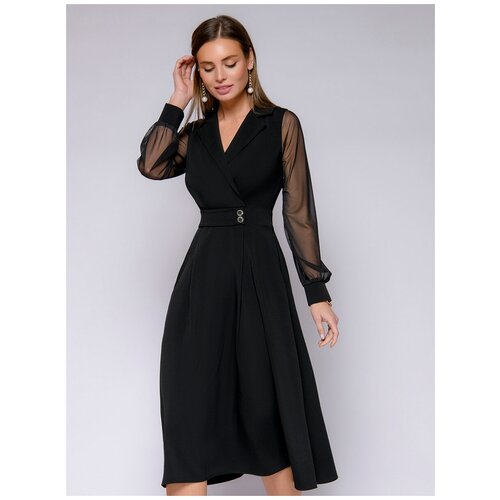 Платье 1001dress, размер 56, черный женское вечернее платье до пола it s yiiya черное платье на молнии с длинными рукавами и цветочной аппликацией lx102 2019