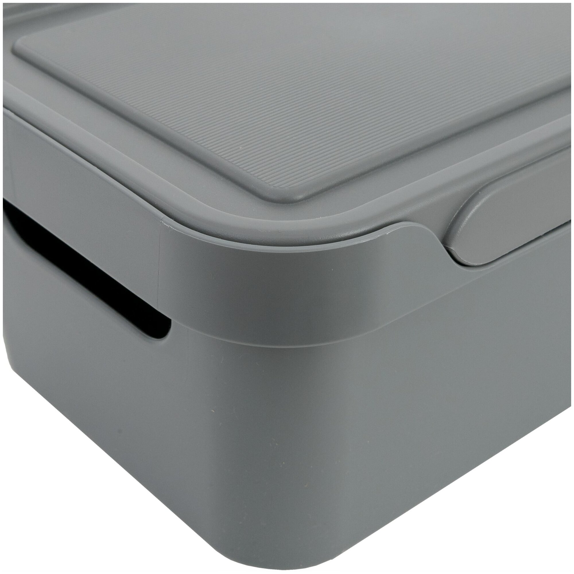 Ящик с крышкой, 270х190х120 мм, 4,6 л, полипропилен, цвет серый - фотография № 4
