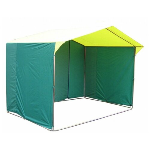 Палатка торговая Домик 2,5х2,0 К (каркас из квадратной трубы 20х20 мм), желто-зеленый торговая палатка кабриолет 2x2 желто синий