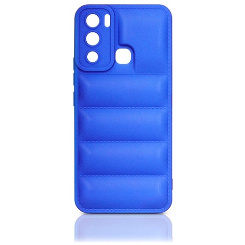 DF / Силиконовый чехол (дутый) для телефона Infinix Hot 12i на смартфон Инфиникс Хот 12 ай DF inJacket-01 (blue) / синий