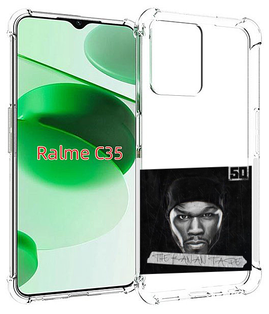 Чехол MyPads 50 Cent - The Kanan Tape для Realme C35 / Narzo 50A Prime задняя-панель-накладка-бампер