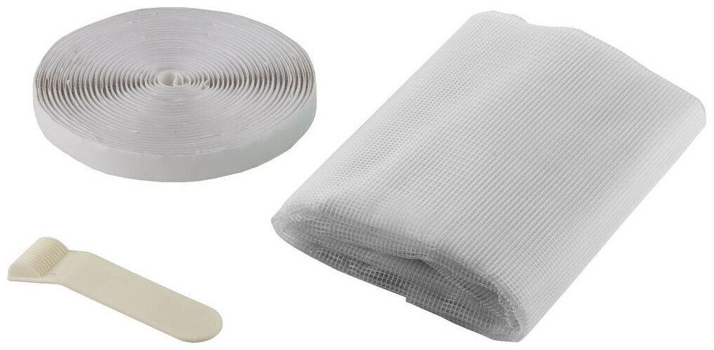 фото Сетка STAYER ″COMFORT″ противомоскитная для окна, с крепежной лентой, белая, ПЭТ, 1,1 х 1,3м