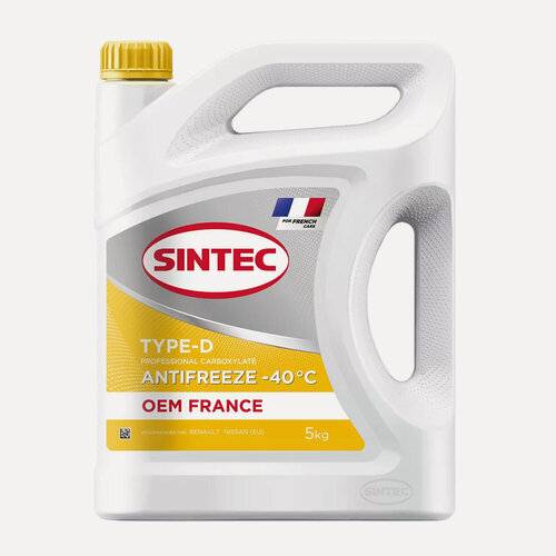 Изображение товара Антифриз SINTEC OEM FRANCE TYPE-D желтый 5 кг 6145014