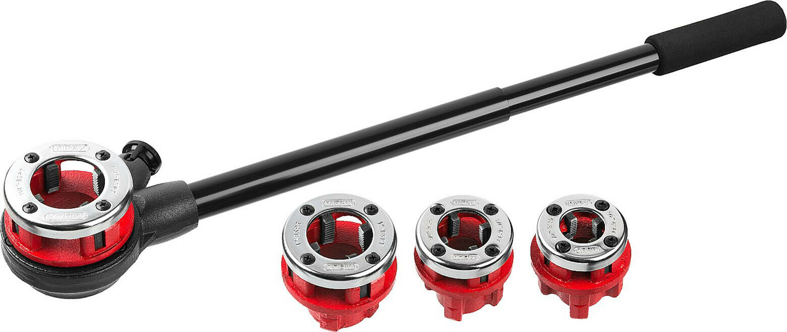 MIRAX 5 предметов, 1/2" - 1 1/4", набор резьбонарезной трубный №4