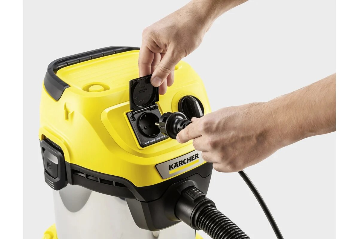 Строительный пылесос Karcher WD 3 P S V-17/4/20 1000Вт (уборка: сухая/сбор воды) желтый — фото 1