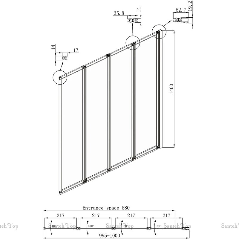 Шторка для ванны Ambassador Bath Screens 16041111 100x140 R