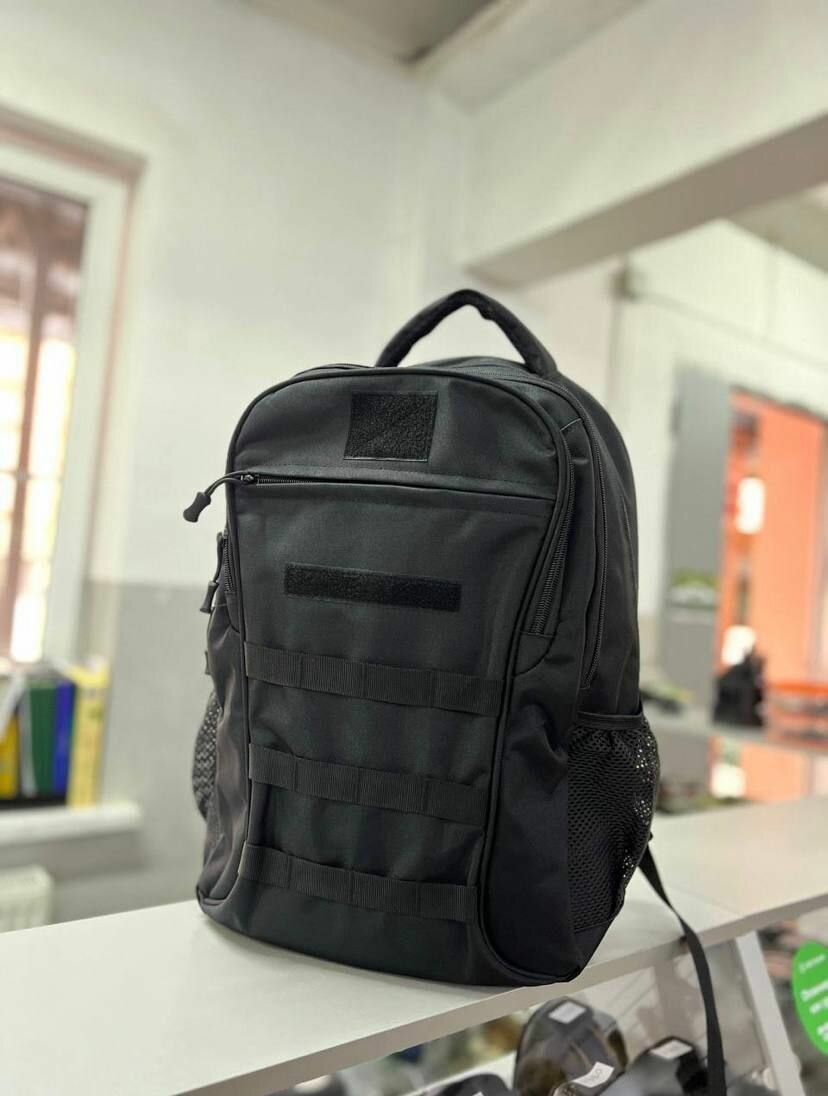 Тактический городской рюкзак с широкой ручкой чёрный