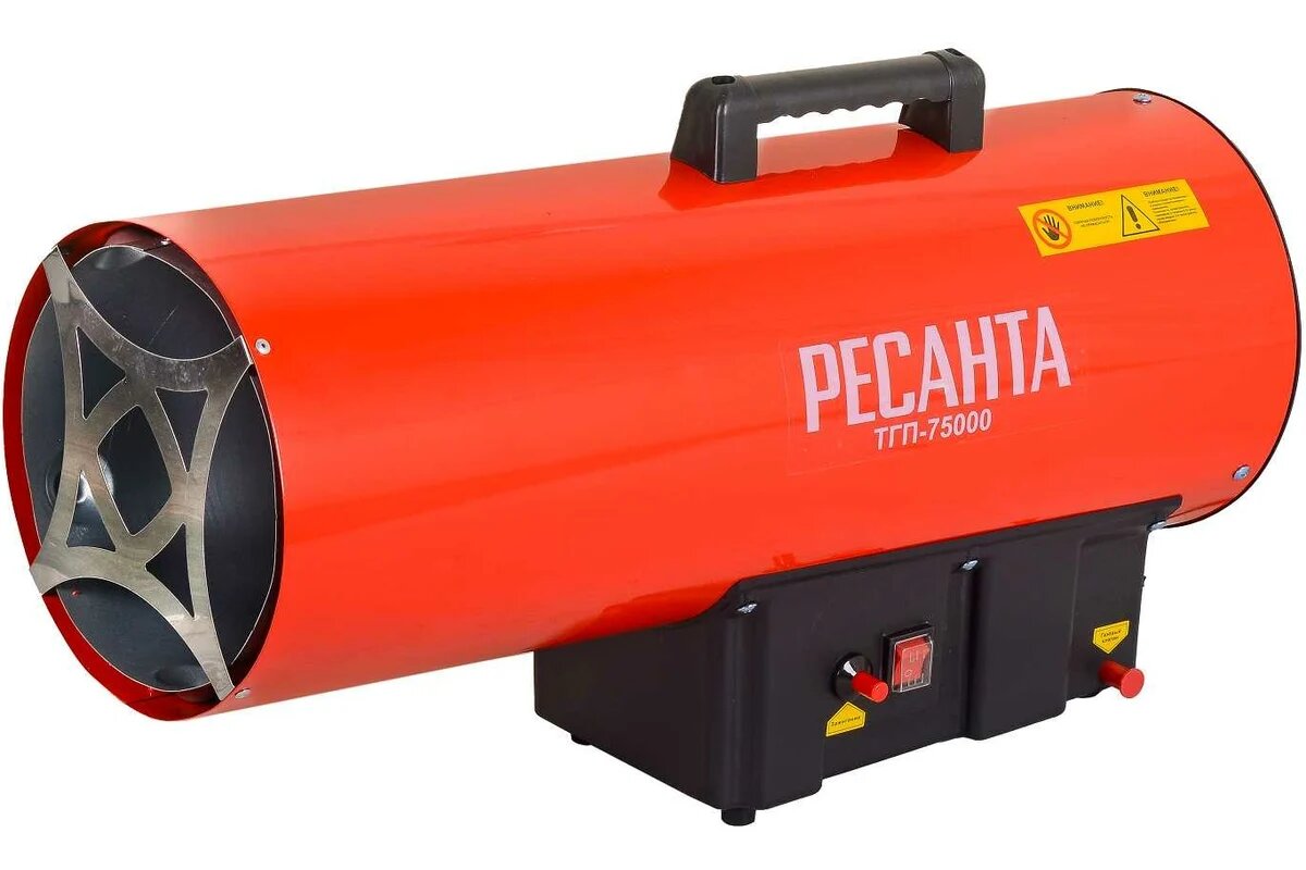 Тепловая газовая пушка Ресанта ТГП-75000 67/1/29 75кВт прямой нагрев площадь обогрева 750м² красная