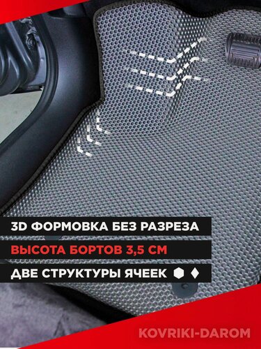 Изображение товара Kоврики ЭВА с бортами + подпятник Chevrolet Aveo T300 Шевроле Авео 3D EVA ковры автоковрики ЭВО автомобильные ЕВА EVO