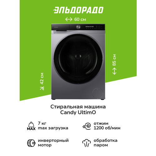 Стиральная машина Candy C37W4 27MBBR-07, серый, 7кг, инверторный мотор