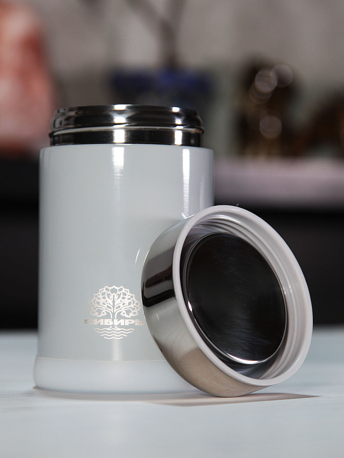 Термос Сибирь, для еды, нержавеющая сталь, широкое горло, вакуумная изоляция, 0.5 л — фото 1