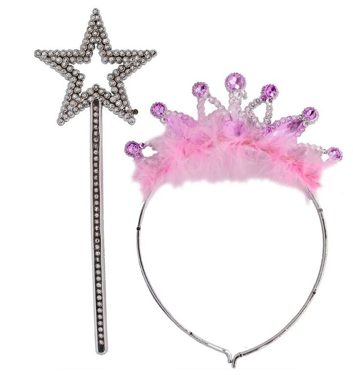 Комплект Принцесса Звезда ободок с короной + волшебная палочка
