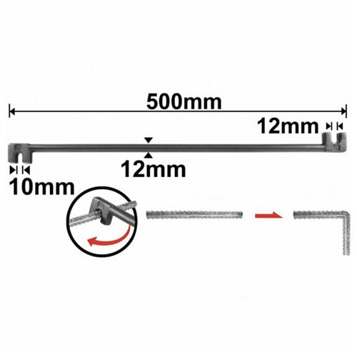 Струбцина для гибки арматуры INGCO HBB10121, 500 мм