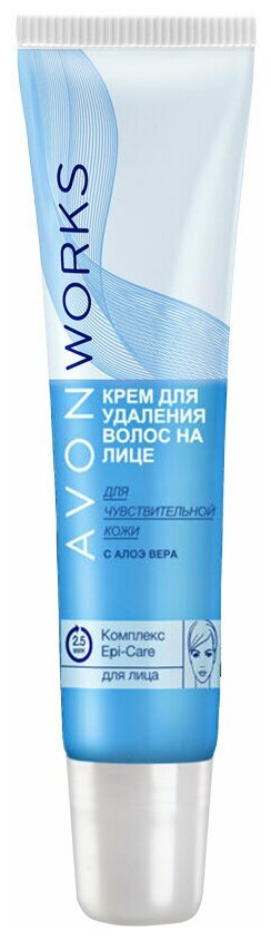 AVON WORKS крем для удаления волос на лице с алоэ вера, 15 мл