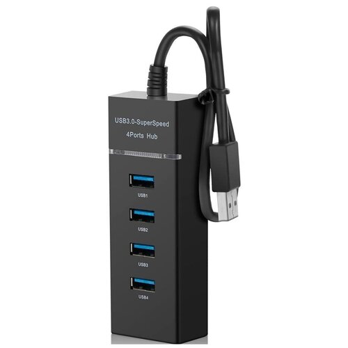USB-концентратор разветвитель HUB на 4 порта USB 30 с LED-подсветкой Черный 74100₽