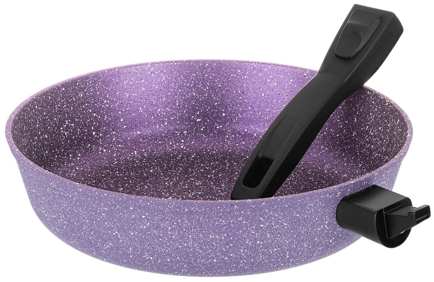 Сковорода глубокая 28 см Elan Gallery гармония вкуса Фиолетовый топаз с крышкой D28, съёмная ручка - фотография № 10