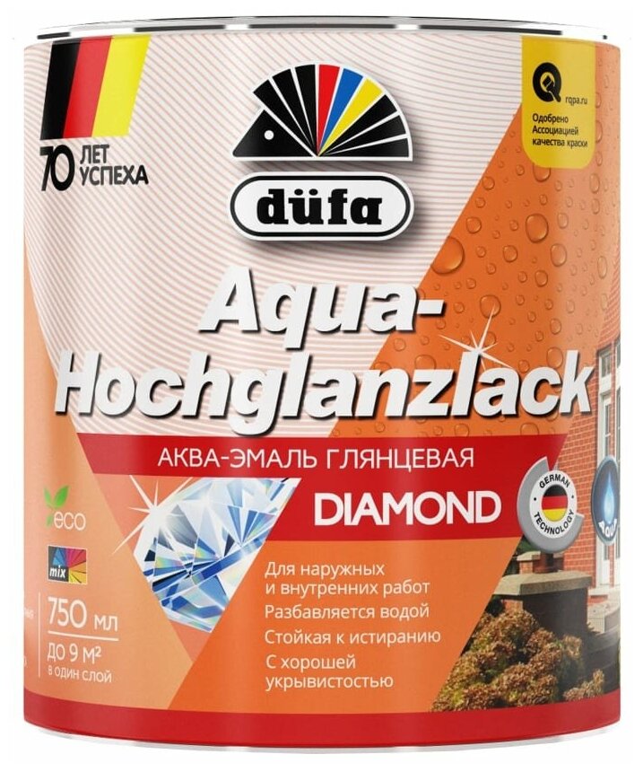 Dufa Эмаль AQUA-HOCHGLANZLACK аква глянцевая, белая 750мл Н0000003469