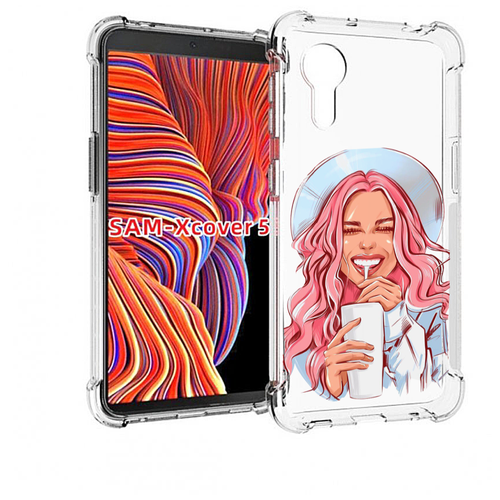 Чехол MyPads веселая-девушка-модель женский для Samsung Galaxy Xcover 5 задняя-панель-накладка-бампер