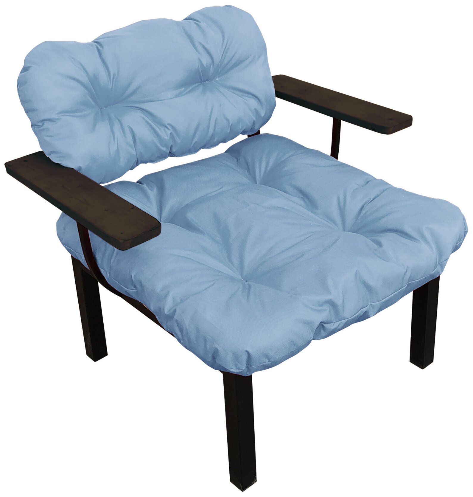 Кресло дачное, серая подушка - фотография № 1