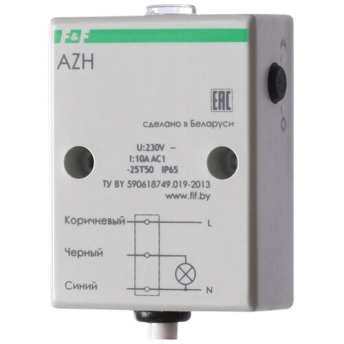 Фотореле AZH (встроен. фотодатчик монтаж на плоскость 230В 10А 1 но IP65) F&F EA01.001.001