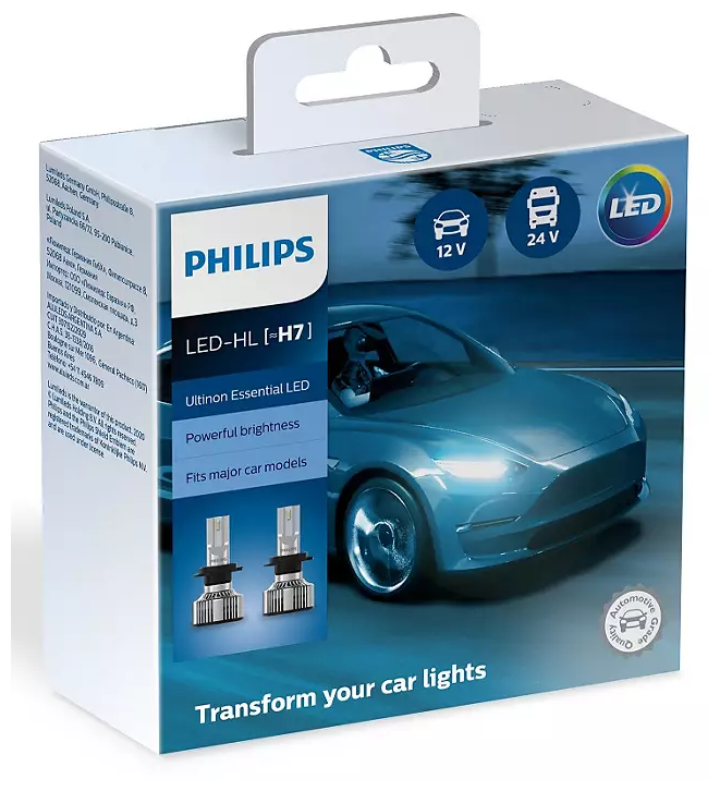 Светодиодная лампа PHILIPS H7 Ultinon Essential LED 6500K, 2 шт, 11972UE2X2