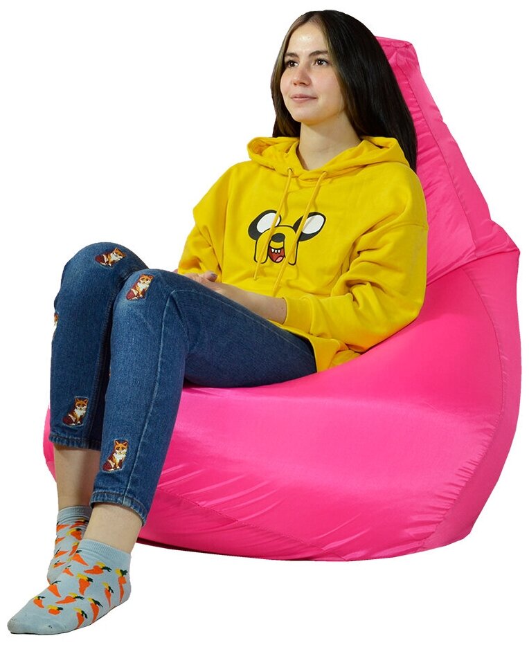 Кресло-мешок Груша (цвет розовый, размер XXL, ткань дюспо) PuffMebel