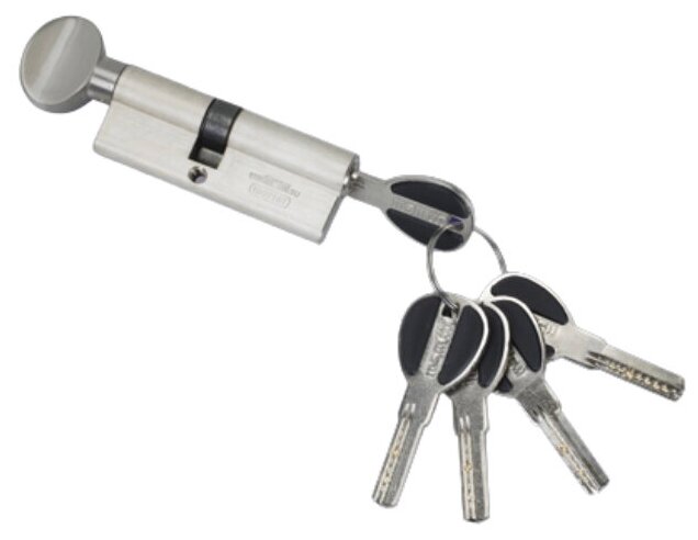 Цилиндровый механизм (личинка для замка)с перфорированным ключами. ключ-вертушка CW35/45 (80mm) SN (Матовый никель) MSM