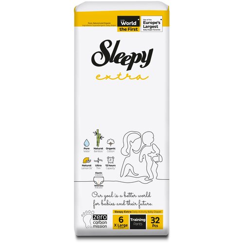 Детские подгузники-трусики Sleepy Extra размер 6 x large (15-25 кг) 32 шт.