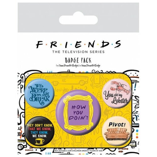 Набор значков Friends: Quotes 5- Pack фигурка рейчел из сериала друзья friends 261