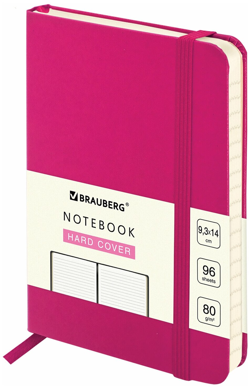Бизнес-блокнот / записная книжка мужской / женский Малый Формат А6 (93х140 мм) Brauberg Ultra, балакрон, 80 г/м2, 96 л., линия, розовый