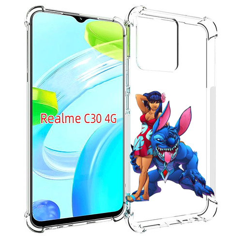 чехол mypads один дома детский для realme c30 4g narzo 50i prime задняя панель накладка бампер Чехол MyPads лило и накаченный стич детский для Realme C30 4G / Narzo 50i Prime задняя-панель-накладка-бампер