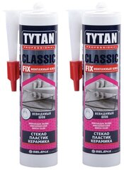 Клей монтажный Tytan Professional Classic Fix, прозрачный, 310 мл 2 шт