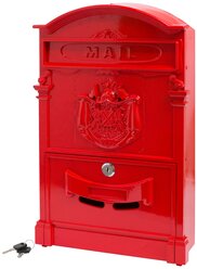 Почтовый ящик с замком уличный металлический для дома №4010 красный, Аллюр