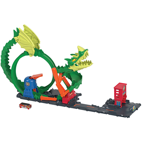 игровой набор hot wheels сити воздушная атака дракона робота gjl13 Трек Hot Wheels City Dragon Drive Firefight, HDP03 мультиколор