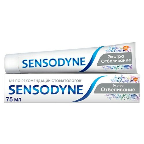 Зубная паста Sensodyne Экстра отбеливание 75 мл (2 шт) зубная паста sensodyne бережное отбеливание glaхosmithkline