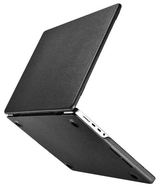 Чехол-накладка из натуральной кожи iCarer для MacBook Pro 14 2021 M1 Pro/ M1 Max (Модель A2442) Черный
