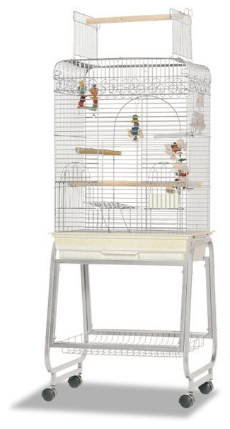 Клетка для птиц Montana Cages "Birdyhome", светло-серая, 55х41х142см (Германия) - фотография № 1