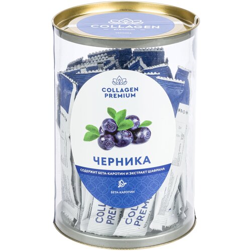Натуральный пищевой коллаген Collagen Premium с соком черники в саше - 31 шт