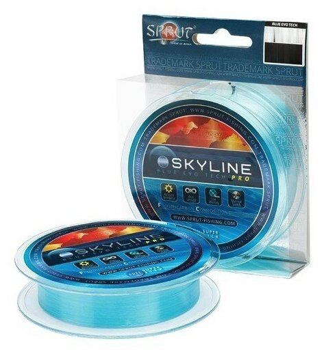 Леска SPRUT Skyline Fluorocarbon Composition EvoTech RPO Blue 0.165 100м