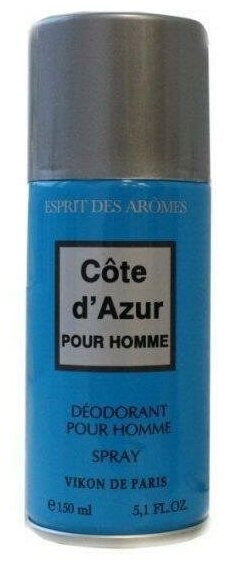 Новая Заря Vikon De Paris Cote d' Azur Дезодорант аэрозольный парфюмированный для мужчин Лазурный берег 150 мл