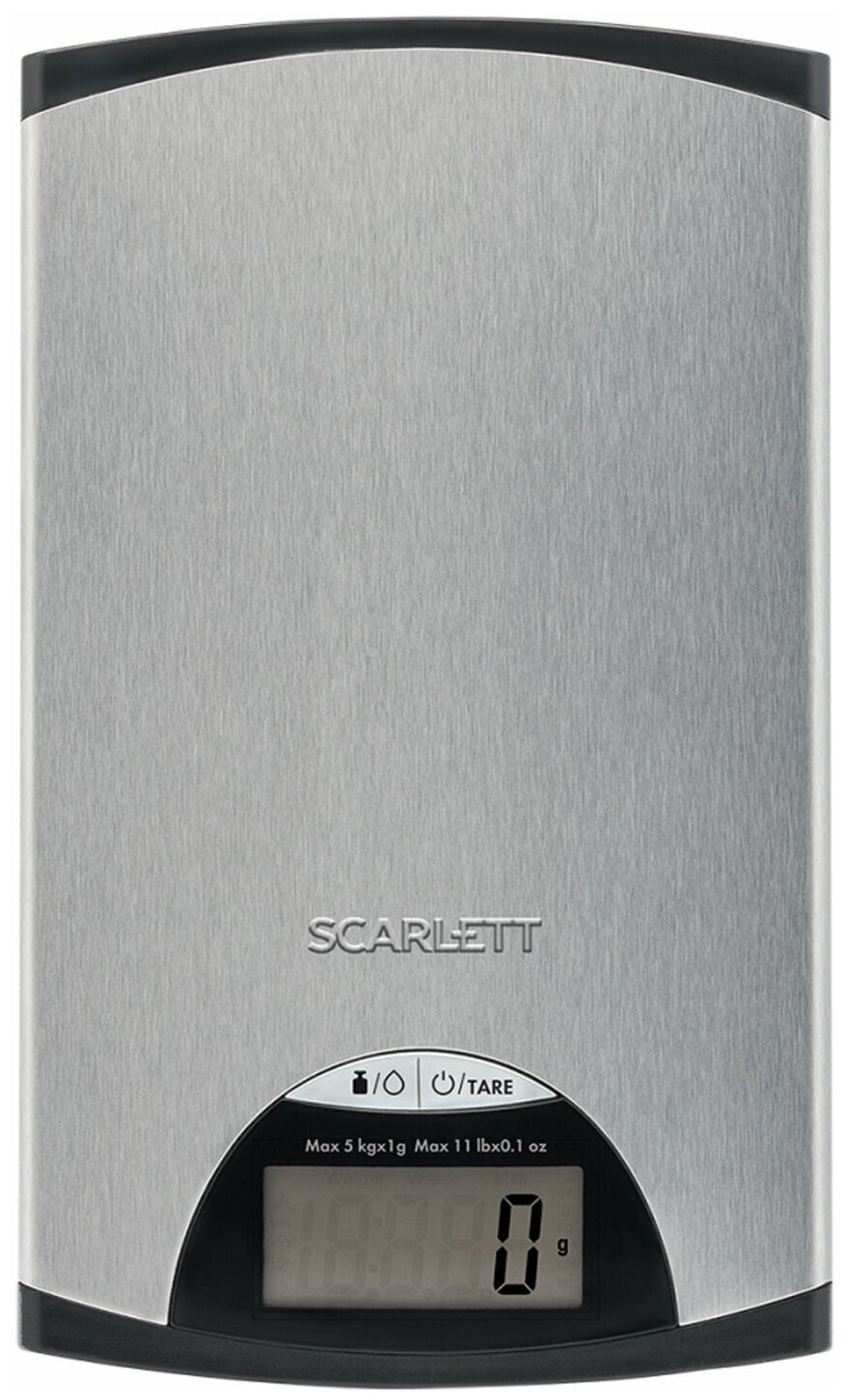 Весы кухонные электронные Scarlett SC-KS57P97 макс.вес:5кг серебристый/черный - фотография № 1