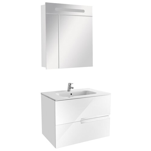 Мебель для ванной Roca Victoria Nord Ice Edition 80 белая (тумба с раковиной + зеркало)