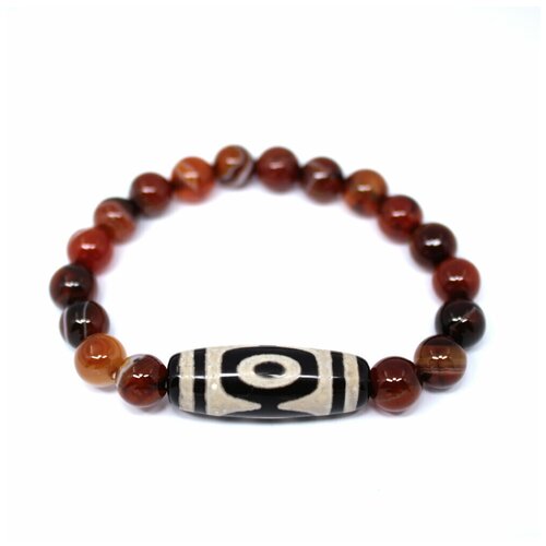 фото Handinsilver ( посеребриручку ) браслет из глянцевого красного агата ботсвана 8мм с денежной бусиной дзи