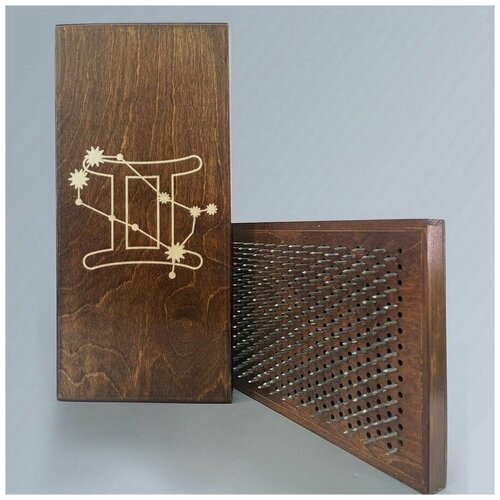 фото Доска садху динамические гвозди, шаг 10мм знаки зодиака близнецы - 1204 сила души и тела