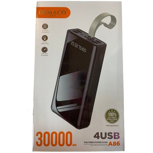 Внешний аккумулятор Power bank Demaco A86 30000 mah