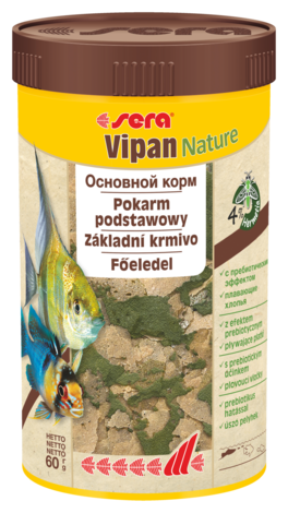 Корм для рыб основной в хлопьях Sera Vipan Nature 250 мл, 60 гр