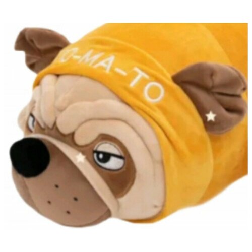 Плюшевая игрушка 45 см, собачка мопс 45 см, плюшевая собачка желтая, игрушка подушка мопс, игрушка антистресс, собака мопс