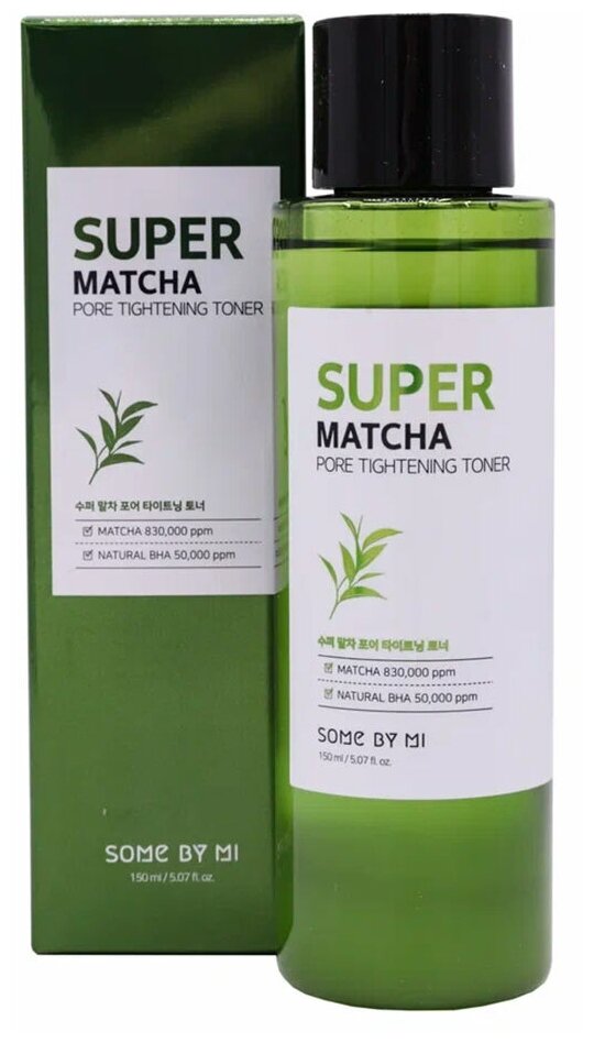 SOME BY MI SUPER MATCHA PORE TIGHTENING TONER Тонер для сужения пор с экстрактом чая матча 150мл