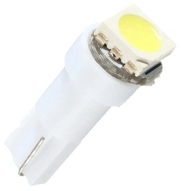 Лампа автомобильная LED светодиодная для подсветки панели приборов T5/W12W цвет белый комплект 10 шт. (lampa-t5-beliy-10)