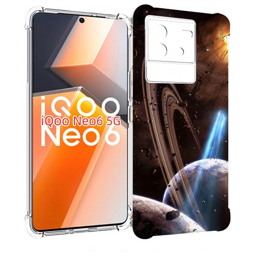 Чехол MyPads сатурн в космосе для Vivo iQoo Neo 6 5G задняя-панель-накладка-бампер